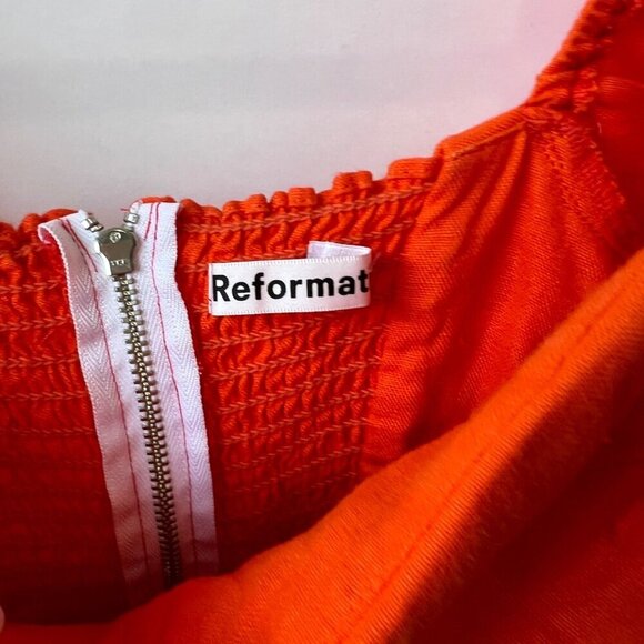 Reformation Zula linen dress, orange , Size 2 - Picture 5 of 8